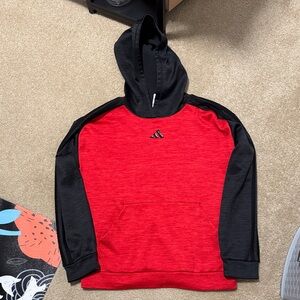 Adidas Kids Two-Tone Red and Black Hoodie